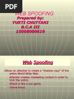 Web Spoofing: Prepared By: Yukti Chuttani B.C.A Iii 15008000610