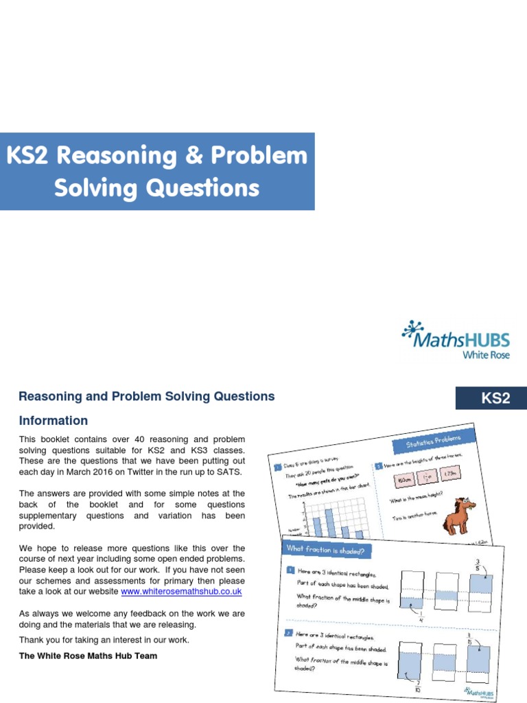 ks2 reasoning and problem solving white rose