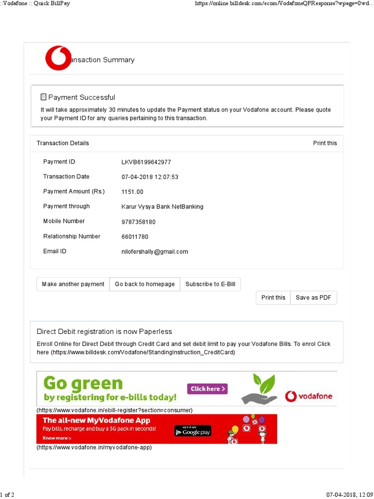 Vodafone April