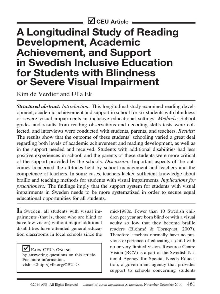 A Longitudinal Study of Reading Development, Academic Achievement, and ...