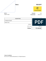 Crosswords Book Store Receipt: Bill To Receipt # Receipt Date