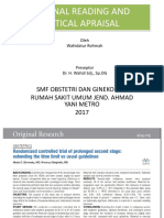 Journal Reading and Critical Apraisal