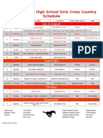 2018 Cross Country Schedule