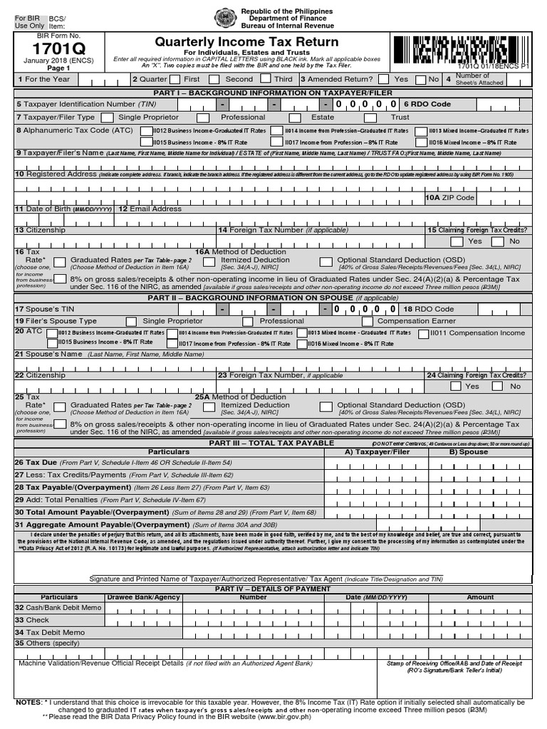 1701q jan 2018 final rev2 pdf income tax tax deduction