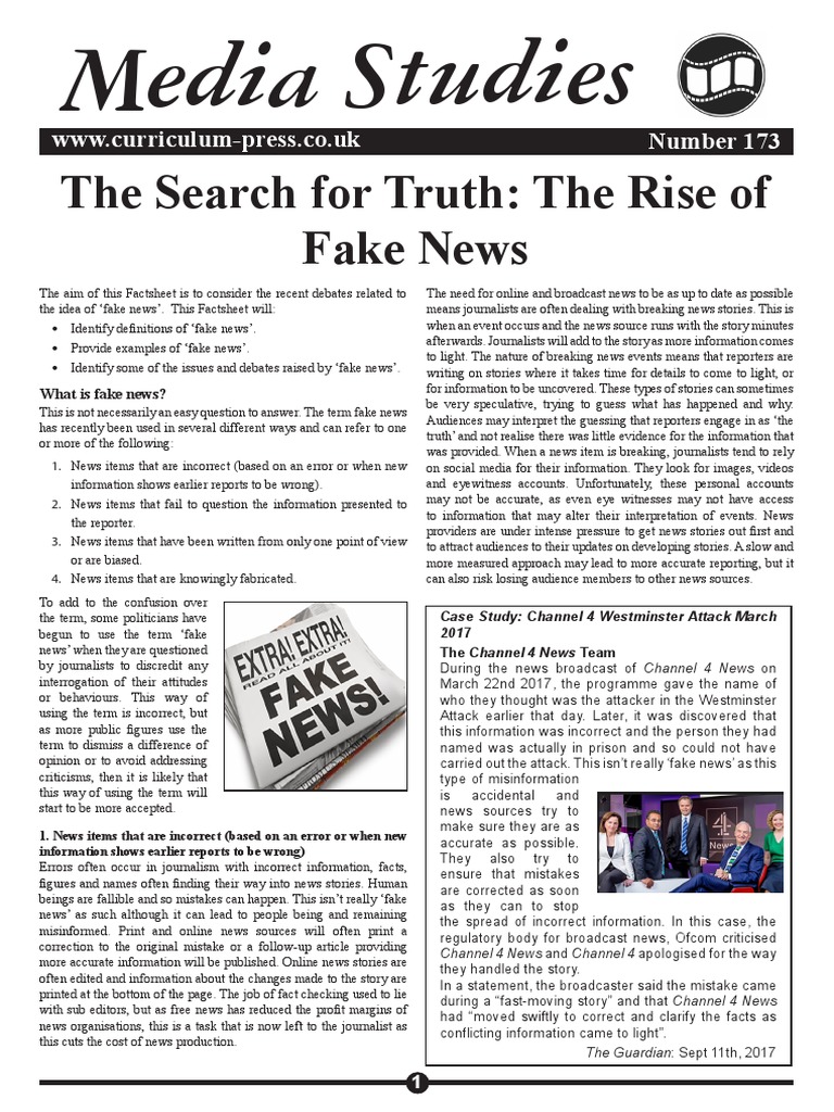 173 The Rise of Fake News PDF | PDF | News | Journalism