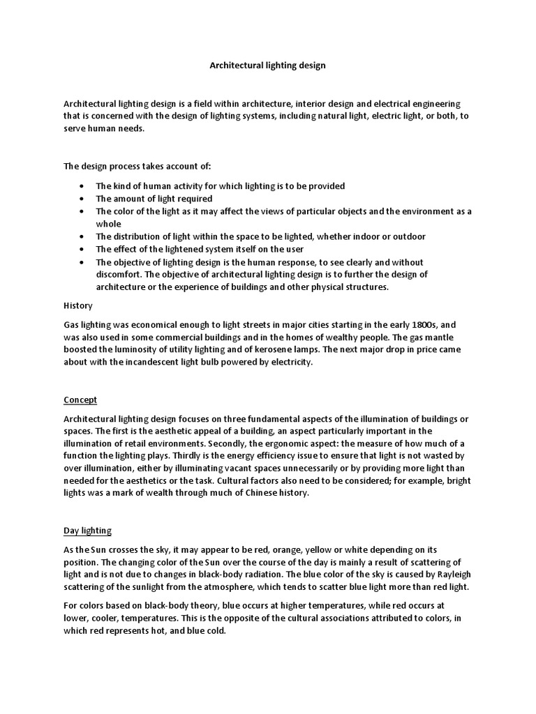 Architectural Lighting Design Essentials | PDF | Lighting | Light