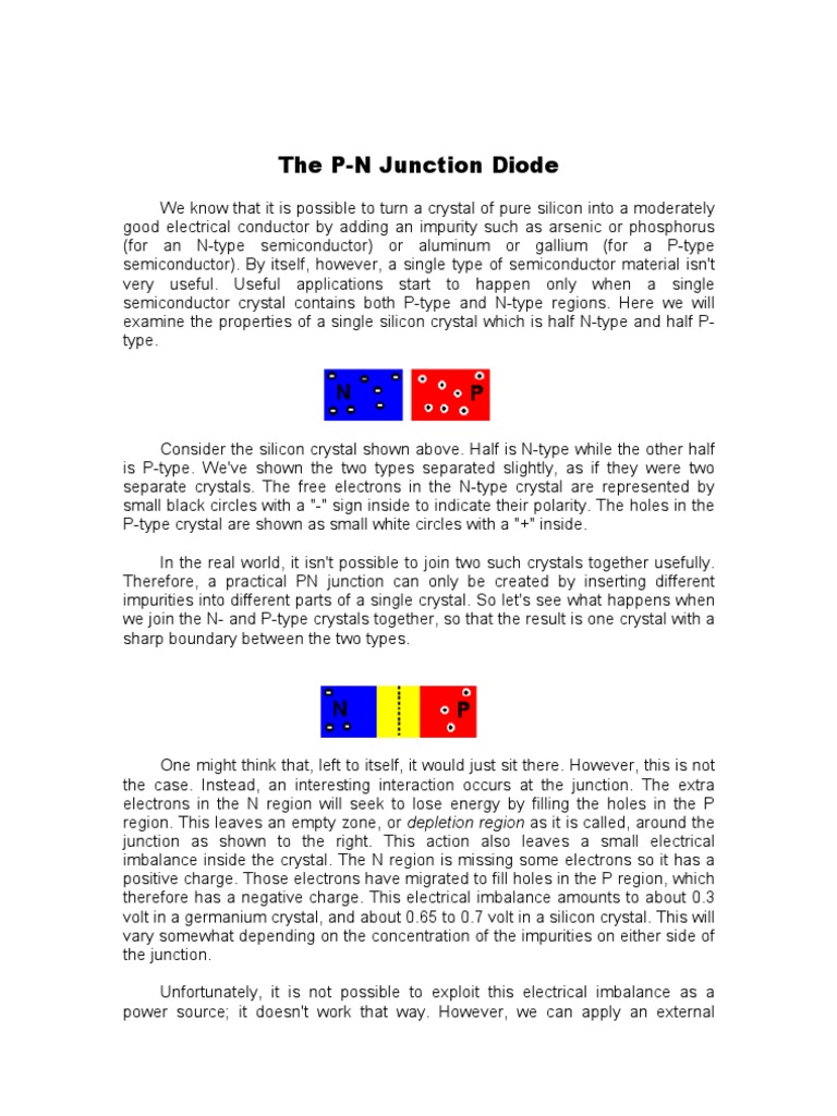 N1 - PN Junction Diode | PDF | Diode | P–N Junction