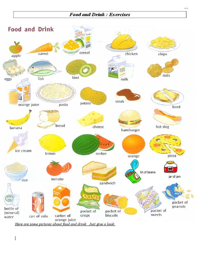 Food and Drink: Exercises: Here Are Some Pictures About Food and Drink