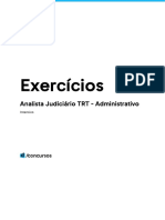 Caderno de Exercícios TRT Analista Administrativo