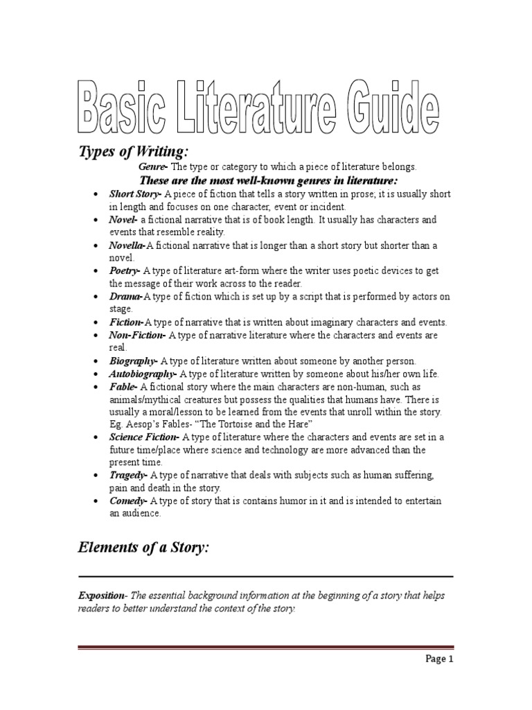 Understanding Literary Genres and Elements | PDF | Narration | Narrative