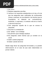 10 Mandamientos en El Interrogatorio en El Juicio Oral