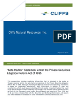 Cliffs Natural Resources Inc Cliffs Natural Resources Inc.: Operational Excellence - A World Leader - Stewardship