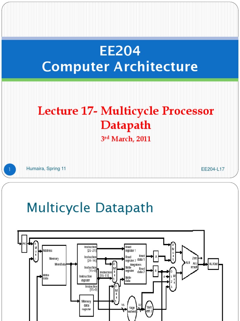Multicycle Processor Datapath Overview | PDF | Central Processing Unit ...