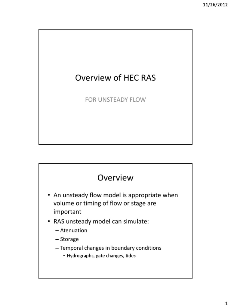 Overview of HEC RAS-Unsteady PDF | PDF | Fluid Dynamics | Gases