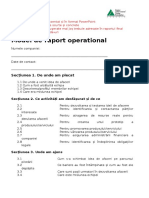 Compania Anului - Model de Raport Operational