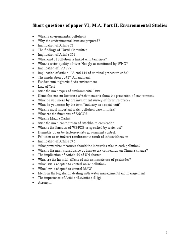Short Questions of Paper VI | PDF | Law | Science & Mathematics