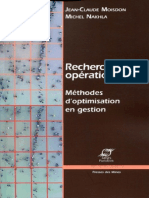 Recherche Opérationnelle - Méthodes D'optimisation en Gestion-PRESSES de L'ECOLE DES MINES