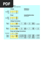 DB Calculator, Version 1 Voltage Definitions