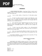 Affidavit of Incident (De Vera)