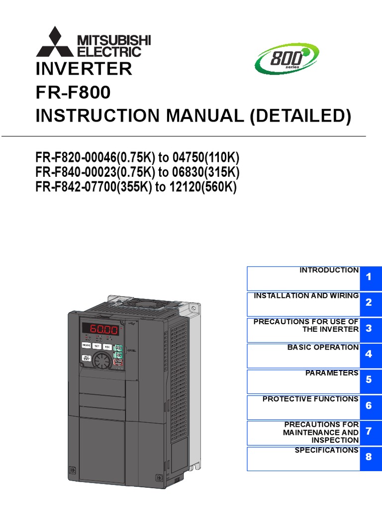 Mitsubishi f800 manual