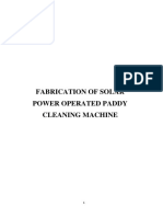 Fabrication of Solar Power Operated Paddy Cleaning Machine