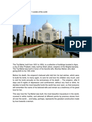 seven wonders of the world essay in english