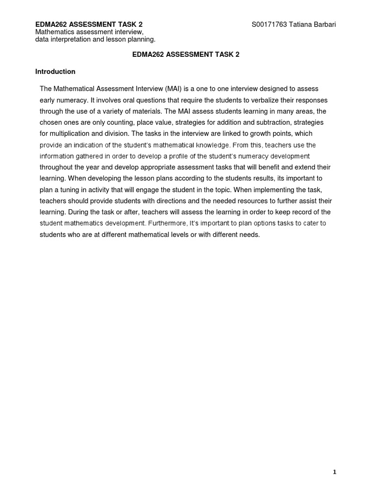 Mathematics Assessment Interview Guide | PDF | Educational Assessment ...