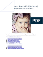Girl Baby Names Starts With Alphabet A - Girl Baby Names With Letter A