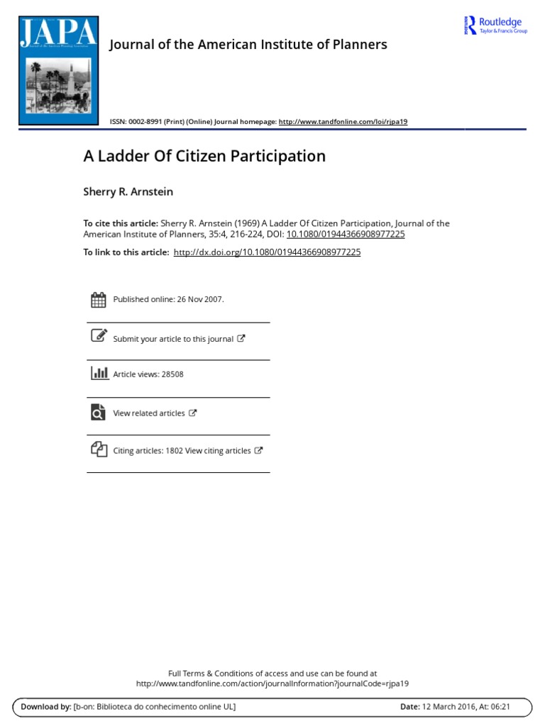 A Ladder of Citizen Participation PDF Residency (Medicine) Survey