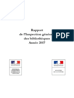 Rapport de L'inspection Générale Des Bibliothèques 2017