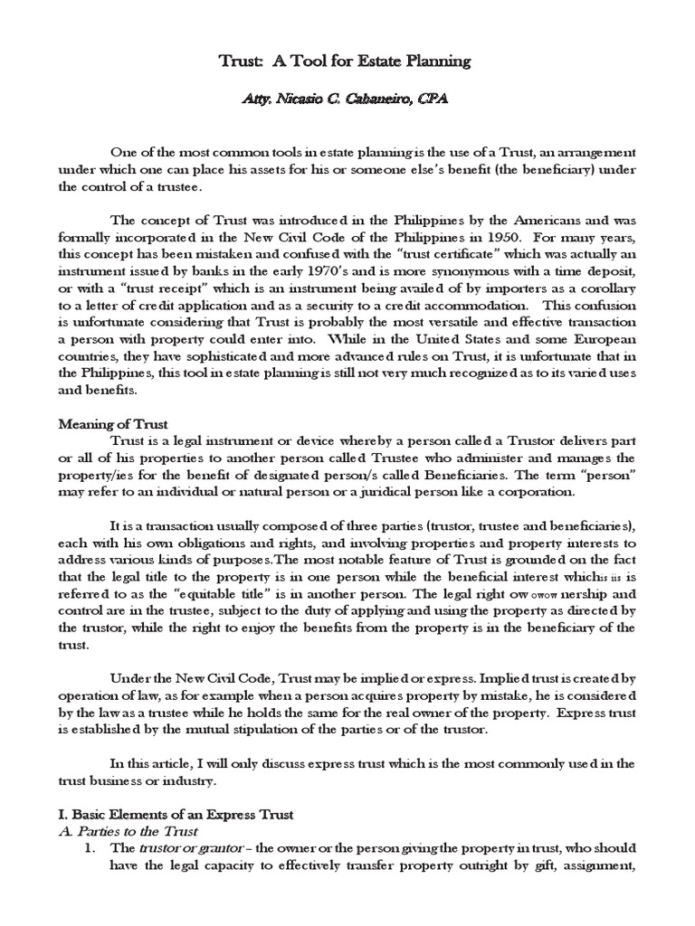 Understanding Trusts in Estate Planning | PDF | Trust Law | Trustee