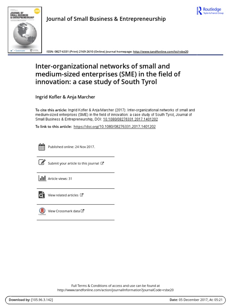 SME Innovation Networks in South Tyrol | PDF | Social Capital | Social ...