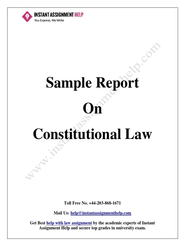 Sample Report On Constitutional Law by Expert Writers PDF