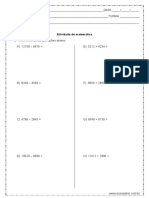 Atividade de Matematica As Quatro Operações 5º Ou 6º Ano