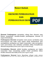 Materi 1 Ekonomi Pembangunan Pembangunan Ekonomi