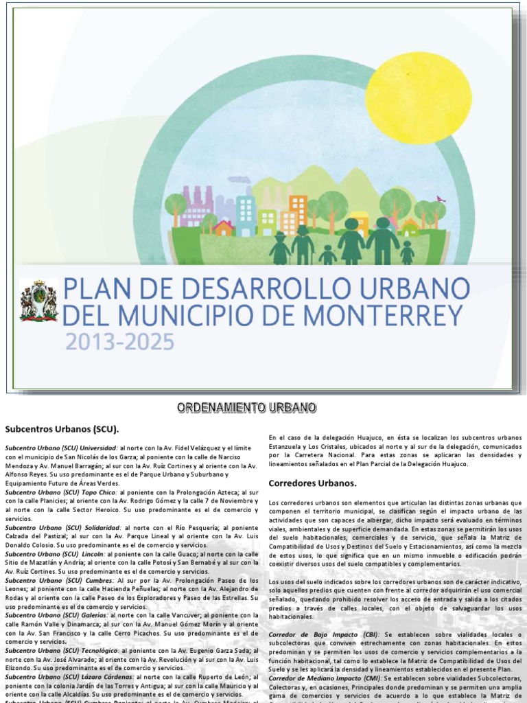 Plan de Desarrollo Urbano Del Municipio de Monterrey 20132025 PDF