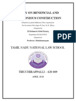 Study On Beneficial and Harmonious Construction: Tamil Nadu National Law School