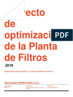 Proyecto de Optimización de La Planta de Filtros: Shougang Hierro Perú S.A.A