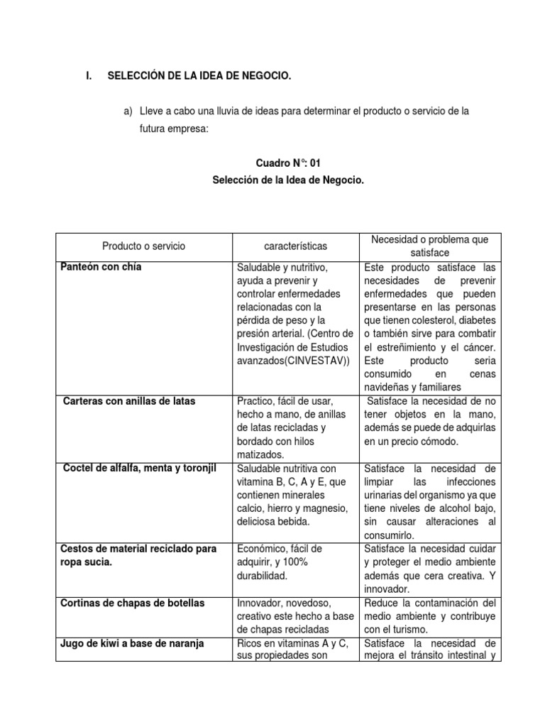 Criterios Seleccion Idea de Negocio (1) Reciclaje