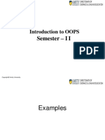 Introduction To OOPS: Semester - I I