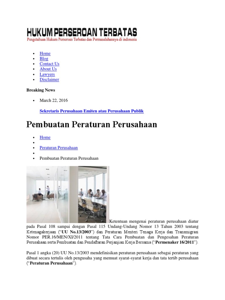 Tata Cara  Pembuatan  Peraturan Perusahaan  Dan Perjanjian  Tata Cara  Pembuatan  Peraturan Perusahaan  Dan Perjanjian