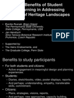 Orland-Rusnak Reciprocal Benefits of Student Service-Learning in Addressing The Needs of Heritage Landscapes Presentation