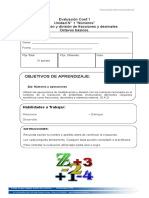 Evaluación MULT Y Division de Decimales y Fracciones en Z