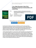 Grassroots Leaders For A New Economy: How Civic Entrepreneurs Are Building Prosperous Communities (J-B US Non-Franchise Leadership)