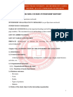 Format For Mid-Course Internship Report
