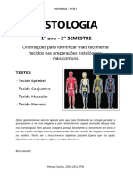 Histologia - Identificação de Tecidos - Teste I PDF