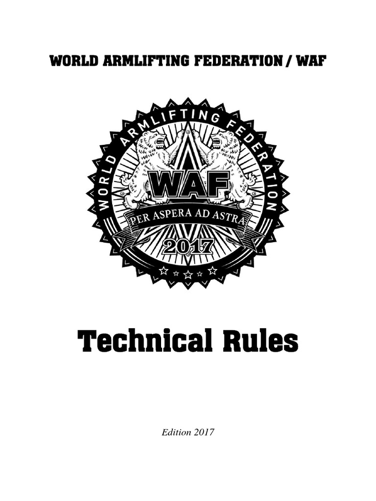 WAF Rule Book 2017 | PDF | Referee | Kilogram