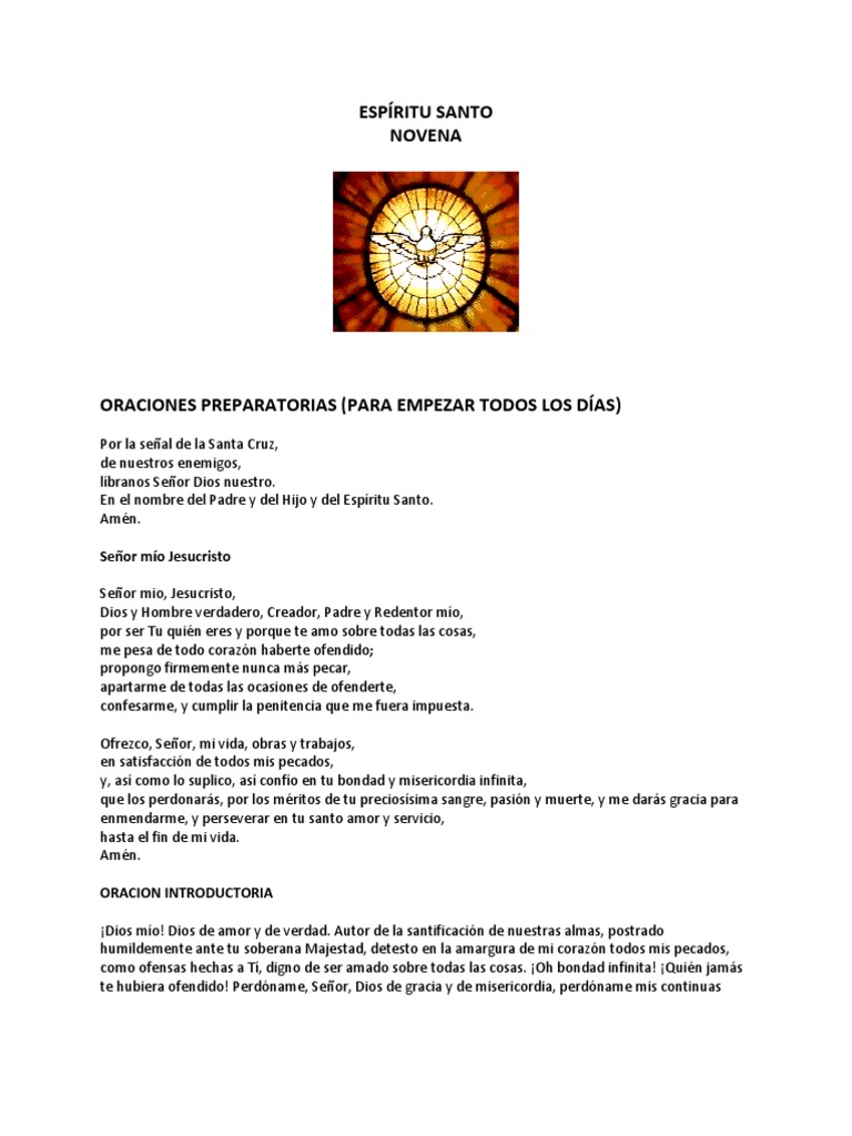 Novena al Espíritu Santo 2025 | PDF | orador del Señor | Oración