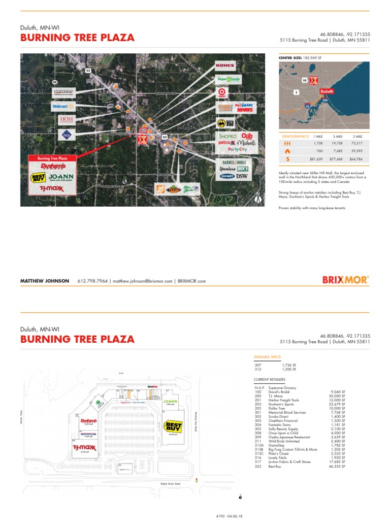 Burning Tree Plaza Property Brochure PDF PDF Shopping Mall