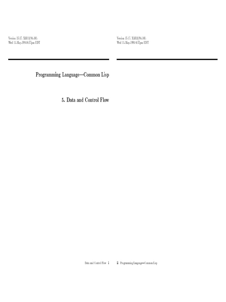 Programming Language - Common Lisp 5. Data and Control Flow | PDF ...